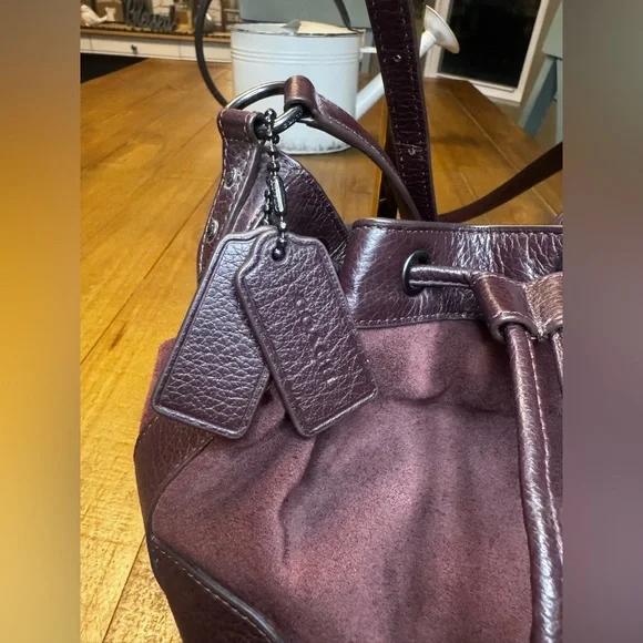 COACH Pristine Baby Mickie
Drawstring Shoulder Bag Suede - Picture 3 of 11